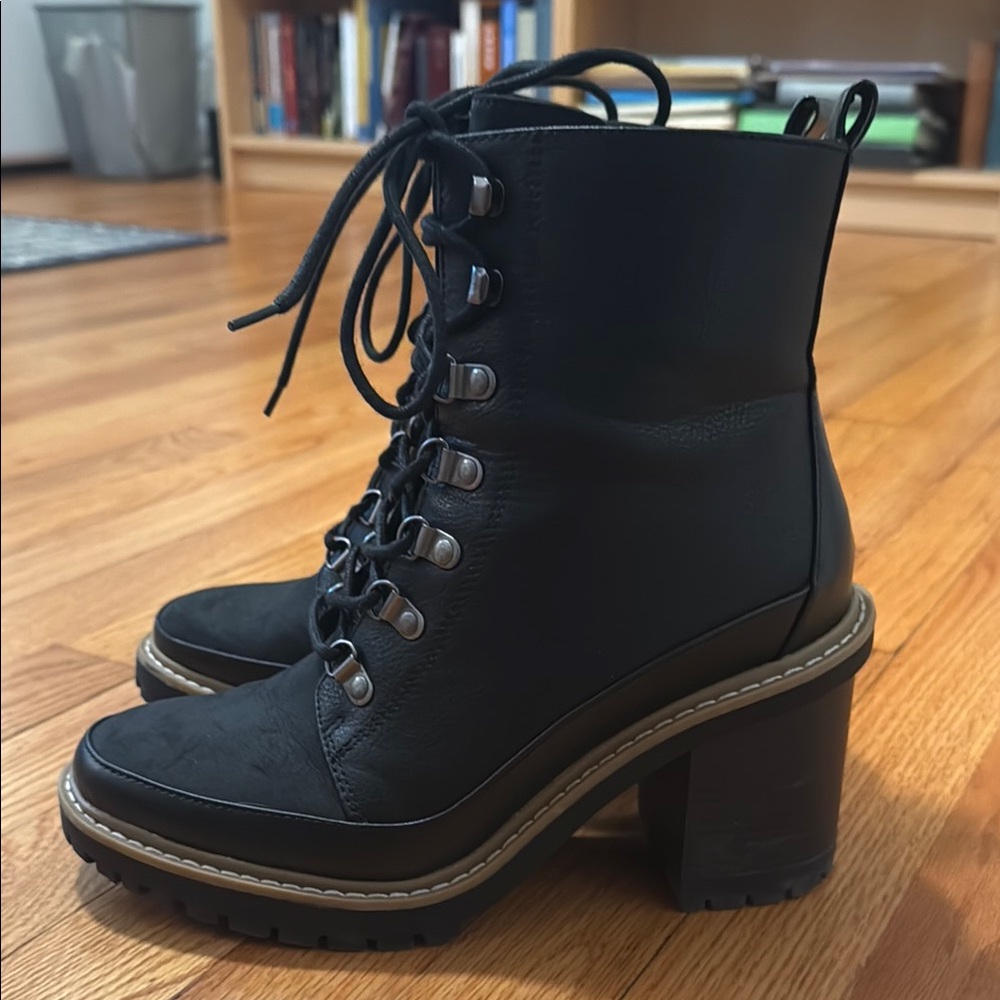 Women's Black Lace-Up Ankle Boots